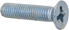 Value Collection - M8x1.25 Metric Coarse, 35mm OAL Phillips Drive Machine Screw - Flat Head, Grade 4.8 Steel, Zinc-Plated Finish, Without Washer - Americas Industrial Supply
