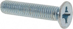 Value Collection - M8x1.25 Metric Coarse, 40mm OAL Phillips Drive Machine Screw - Flat Head, Grade 4.8 Steel, Zinc-Plated Finish, Without Washer - Americas Industrial Supply
