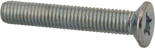 Value Collection - M8x1.25 Metric Coarse, 50mm OAL Phillips Drive Machine Screw - Flat Head, Grade 4.8 Steel, Zinc-Plated Finish, Without Washer - Americas Industrial Supply