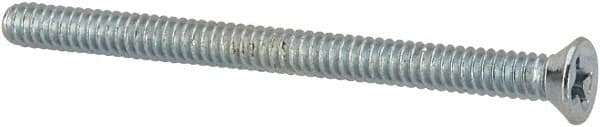 Value Collection - #4-40 UNC, 1-1/2" OAL Phillips Drive Machine Screw - Flat Head, Grade J82 Steel, Zinc-Plated Finish, Without Washer - Americas Industrial Supply