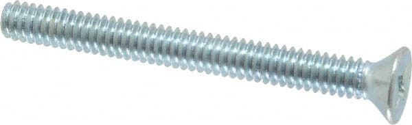 Value Collection - 1/4-20 UNC, 2-1/2" OAL Phillips Drive Machine Screw - Flat Head, Grade J82 Steel, Zinc-Plated Finish, Without Washer - Americas Industrial Supply