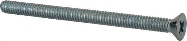 Value Collection - 1/4-20 UNC, 3-1/2" OAL Phillips Drive Machine Screw - Flat Head, Grade J82 Steel, Zinc-Plated Finish, Without Washer - Americas Industrial Supply