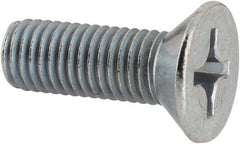 Value Collection - 1/4-28 UNF, 3/4" OAL Phillips Drive Machine Screw - Flat Head, Grade J82 Steel, Zinc-Plated Finish, Without Washer - Americas Industrial Supply