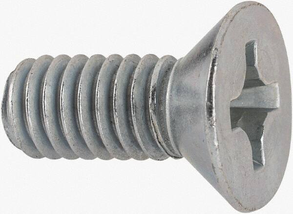 Value Collection - 5/16-18 UNC, 3/4" OAL Phillips Drive Machine Screw - Flat Head, Grade J82 Steel, Zinc-Plated Finish, Without Washer - Americas Industrial Supply