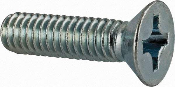 Value Collection - 5/16-18 UNC, 1-1/4" OAL Phillips Drive Machine Screw - Flat Head, Grade J82 Steel, Zinc-Plated Finish, Without Washer - Americas Industrial Supply