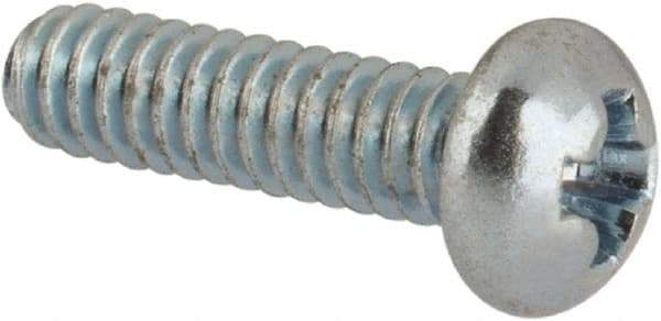 Value Collection - #2-56 UNC, 5/16" Length Under Head Phillips Drive Machine Screw - Round Head, Grade J82 Steel, Zinc-Plated Finish, Without Washer - Americas Industrial Supply