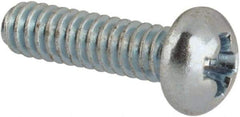 Value Collection - #2-56 UNC, 5/16" Length Under Head Phillips Drive Machine Screw - Round Head, Grade J82 Steel, Zinc-Plated Finish, Without Washer - Americas Industrial Supply