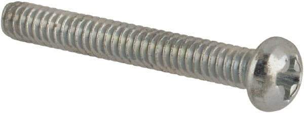 Value Collection - #3-48 UNC, 3/4" Length Under Head Phillips Drive Machine Screw - Round Head, Grade J82 Steel, Zinc-Plated Finish, Without Washer - Americas Industrial Supply