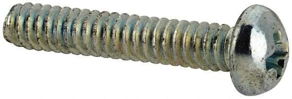 Value Collection - #4-40 UNC, 5/8" Length Under Head Phillips Drive Machine Screw - Round Head, Grade J82 Steel, Zinc-Plated Finish, Without Washer - Americas Industrial Supply