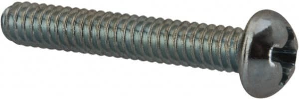 Value Collection - #5-40 UNC, 3/4" Length Under Head Phillips Drive Machine Screw - Round Head, Grade J82 Steel, Zinc-Plated Finish, Without Washer - Americas Industrial Supply