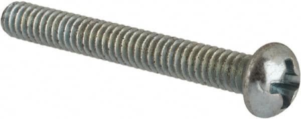 Value Collection - #5-40 UNC, 1" Length Under Head Phillips Drive Machine Screw - Round Head, Grade J82 Steel, Zinc-Plated Finish, Without Washer - Americas Industrial Supply