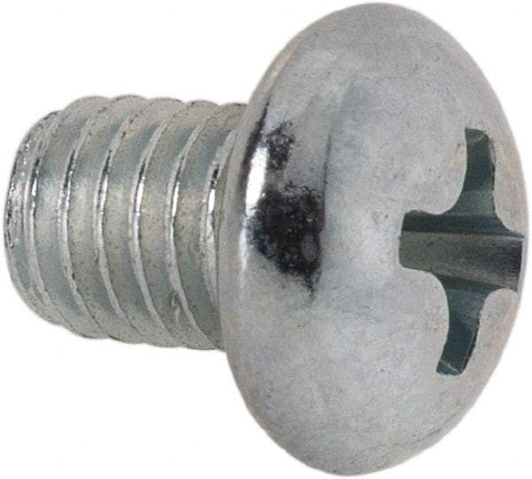 Value Collection - #10-32 UNF, 1/4" Length Under Head Phillips Drive Machine Screw - Round Head, Grade J82 Steel, Zinc-Plated Finish, Without Washer - Americas Industrial Supply