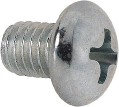Value Collection - #10-32 UNF, 1/4" Length Under Head Phillips Drive Machine Screw - Round Head, Grade J82 Steel, Zinc-Plated Finish, Without Washer - Americas Industrial Supply
