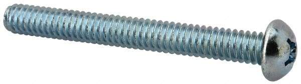Value Collection - 1/4-20 UNC, 2-1/4" Length Under Head Phillips Drive Machine Screw - Round Head, Grade J82 Steel, Zinc-Plated Finish, Without Washer - Americas Industrial Supply
