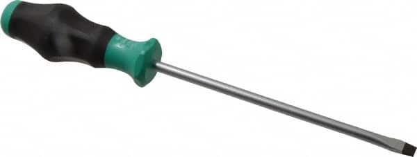 Wera - 287mm OAL Standard Slotted Screwdriver - 175mm Blade Length, Round Shank, Ergonomic Handle - Americas Industrial Supply