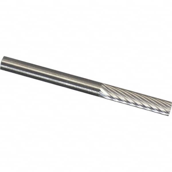 Made in USA - 1/8" Cut Diam, 1/8" Shank Diam, Cylinder Head Diamond Cut Burr - Carbide, 9/16" LOC, 2" OAL - Americas Industrial Supply