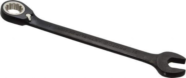 Proto - 21mm 12 Point Combination Wrench - 15° Head Angle, 11-7/16" OAL, Steel, Black Chrome Finish - Americas Industrial Supply