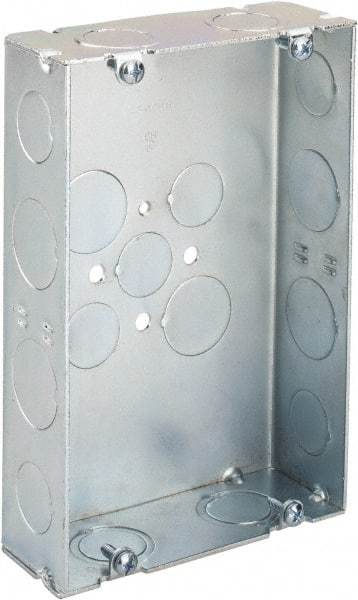 Cooper Crouse-Hinds - 2 Gang, (17) 1/2 & 3/4" Knockouts, Steel Rectangle Wall Box - 4-1/2" Overall Height x 6-13/16" Overall Width x 1-5/8" Overall Depth - Americas Industrial Supply