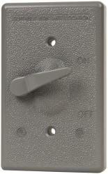 Cooper Crouse-Hinds - Electrical Outlet Box Aluminum Extended Switch Cover - Includes Gasket Stamped - Americas Industrial Supply