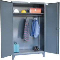 Strong Hold - 1 Shelf Combination Storage Cabinet - Steel, 36" Wide x 24" Deep x 72" High, Dark Gray - Americas Industrial Supply