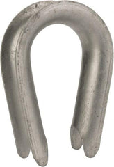 Made in USA - 1" Wire Rope Thimble Clip - Steel, Galvanized - Americas Industrial Supply