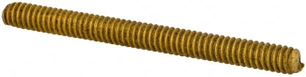 Value Collection - #2-56 1" OAL Fully Threaded Stud - Brass, Plain Finish - Americas Industrial Supply