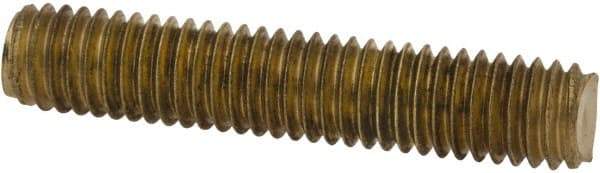 Value Collection - #10-32 1" OAL Fully Threaded Stud - Brass, Plain Finish - Americas Industrial Supply