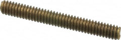 Value Collection - 1/4-20 2" OAL Fully Threaded Stud - Brass, Plain Finish - Americas Industrial Supply