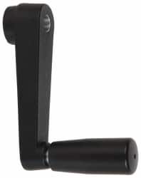 Value Collection - 0.91" Hub Diam x 0.55" Hub Height Crank Handle - 3/8" Round Bore, Aluminum Black Powder Crank Body - Americas Industrial Supply