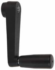 Value Collection - 0.91" Hub Diam x 0.55" Hub Height Crank Handle - 3/8" Round Bore, Aluminum Black Powder Crank Body - Americas Industrial Supply