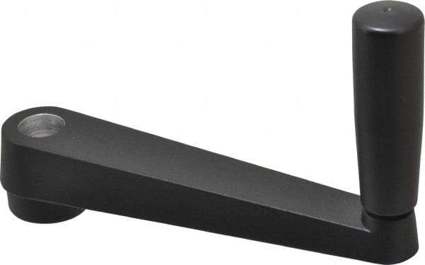 Value Collection - 1.38" Hub Diam x 1.02" Hub Height Crank Handle - 3/4" Round Bore, Aluminum Black Powder Crank Body - Americas Industrial Supply