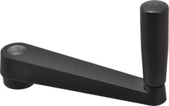 Value Collection - 1.38" Hub Diam x 1.02" Hub Height Crank Handle - 3/4" Round Bore, Aluminum Black Powder Crank Body - Americas Industrial Supply