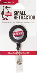 Chums - 36 Inch Long, Retractable ID Holder Strap - Black, Clip On - Americas Industrial Supply