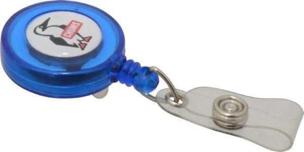 Chums - 36 Inch Long, Retractable ID Holder Strap - Blue, Clip On - Americas Industrial Supply