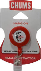 Chums - 36 Inch Long, Retractable ID Holder Strap - Red, Clip On - Americas Industrial Supply