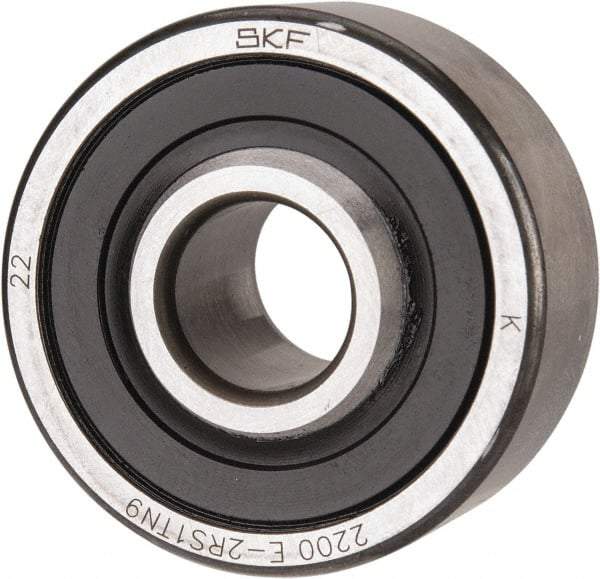 SKF - 10mm Bore Diam, 30mm OD, Double Seal Self Aligning Radial Ball Bearing - 14mm Wide, 2 Rows, Round Bore, 389 Lb Static Capacity, 1,810 Lb Dynamic Capacity - Americas Industrial Supply