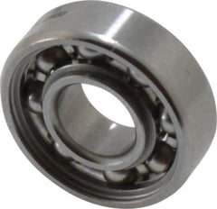 SKF - 1/4" Bore Diam, 5/8" OD, Open Deep Groove Radial Ball Bearing - 0.196" Wide, 1 Row, Round Bore, 139 Lb Static Capacity, 332 Lb Dynamic Capacity - Americas Industrial Supply