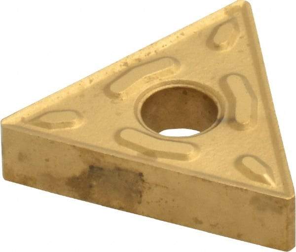 Interstate - TNMG432 P Grade TCN55 Carbide Turning Insert - TiN Finish, 60° Triangle, 1/2" Inscr Circle, 3/16" Thick, 1/32" Corner Radius - Americas Industrial Supply