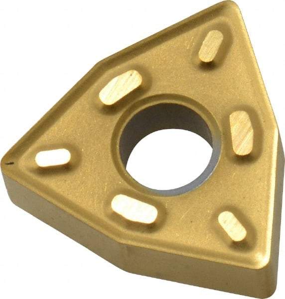 Interstate - WNMG432 P Grade TCN55 Carbide Turning Insert - TiN Finish, 80° Trigon, 1/2" Inscr Circle, 3/16" Thick, 1/32" Corner Radius - Americas Industrial Supply