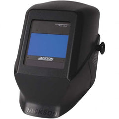 Jackson Safety - 5" Window Width x 4" Window Height, 9 to 13 Shade Auto-Darkening Lens, Fixed Front Welding Helmet - Black Plastic Blue Lens - Americas Industrial Supply