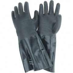 SHOWA - 18 mil Thick, Chemical Resistant Gloves - SZ10 RGH GRIP BLK 1/PR NEOGRAB ELBW LEN CHEM GLV - Americas Industrial Supply
