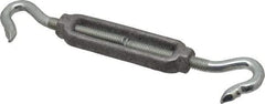 Made in USA - 112 Lb Load Limit, 5/16" Thread Diam, 2-9/16" Take Up, Aluminum Hook & Hook Turnbuckle - 3-7/16" Body Length, 7/32" Neck Length, 6-3/4" Closed Length - Americas Industrial Supply