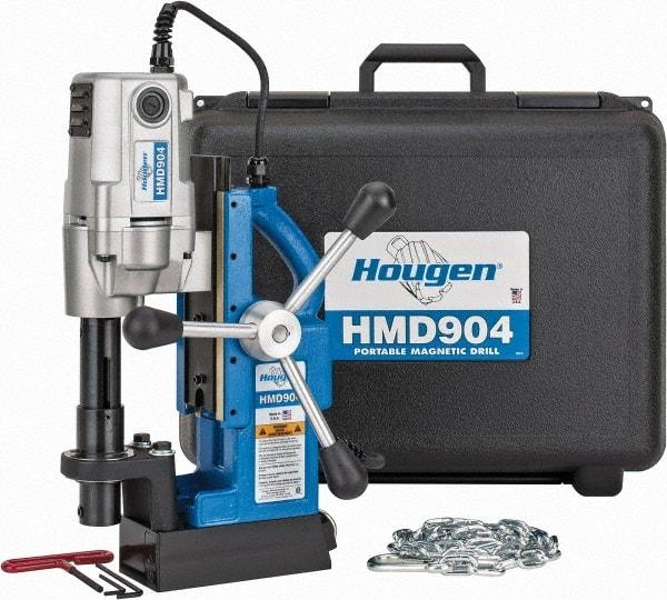 Hougen - 3/4" Chuck, 2" Travel, Portable Magnetic Drill Press - 450 RPM, 9 Amps, 1035 Watts, 115 Volts - Americas Industrial Supply