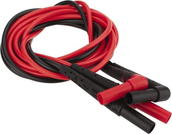 Fluke - Red/Black Electrical Test Equipment Leads - Use with Test Probes - Americas Industrial Supply