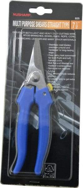 Value Collection - 3" LOC, 7-1/2" OAL Light Duty Shears - Ambidextrous, Plastic Straight Handle, For General Purpose Use - Americas Industrial Supply