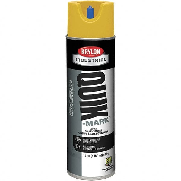 Krylon - 20 fl oz Yellow Marking Paint - 50 to 60 Sq Ft Coverage, Solvent-Based Formula - Americas Industrial Supply