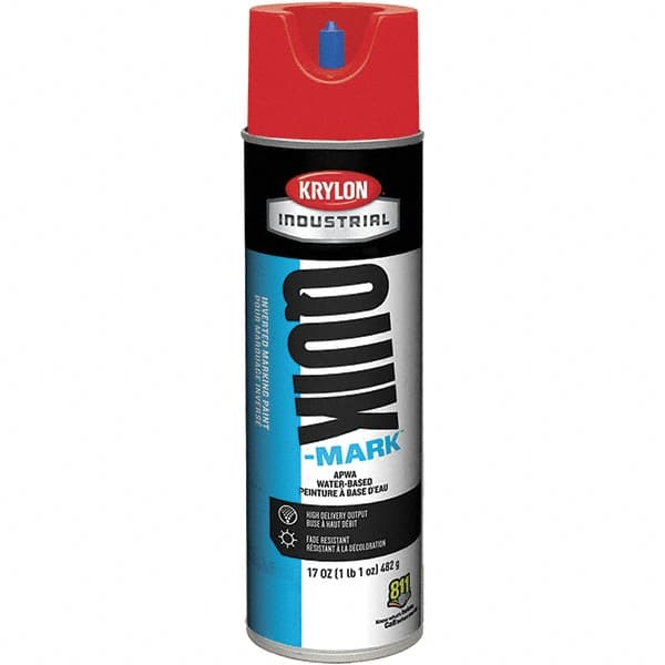 Krylon - 20 fl oz Red Marking Paint - 50 to 60 Sq Ft Coverage, Water-Based Formula - Americas Industrial Supply