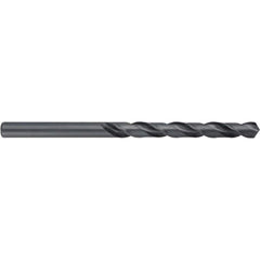 Taper Length Drill Bit: 0.5781″ Dia, 118 ° Black Oxide Finish, 4.875″ Flute Length, RH Cut, Spiral Flute, Straight Shank, Series 525