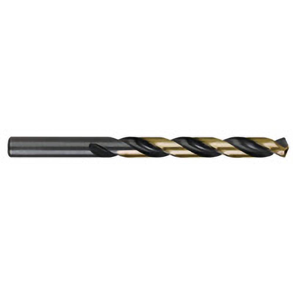Jobber Length Drill Bit: 0.386″ Dia, 135 °, High Speed Steel Bright/Uncoated, 5.125″ OAL, Right Hand Cut, Spiral Flute, Straight-Cylindrical Shank