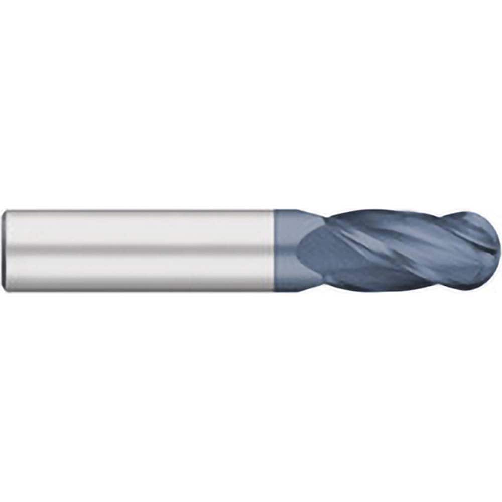 Titan USA - Ball End Mills; Mill Diameter (Inch): 1/8 ; Mill Diameter (Decimal Inch): 0.1250 ; Number of Flutes: 4 ; Length of Cut (Inch): 1/2 ; Length of Cut (Decimal Inch): 0.5000 ; Material: Solid Carbide - Exact Industrial Supply